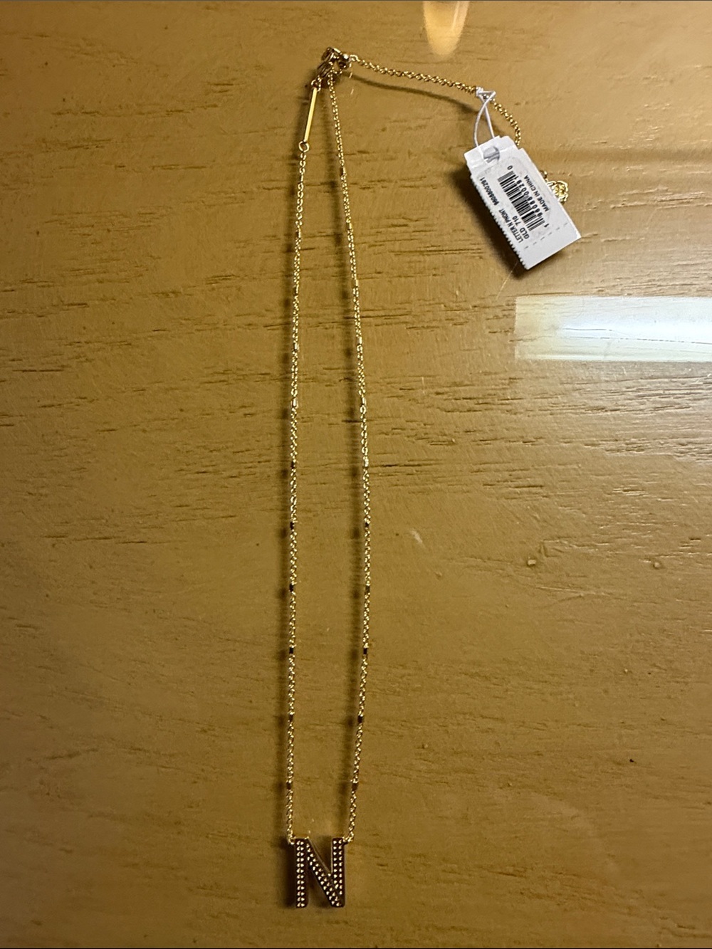 NWT Kendra Scott Gold Letter N Pendant Necklace